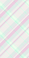 Soft pastel plaid pattern.  Elegant diagonal lines in pale pink, mint green, and gray create a delicate, feminine design.