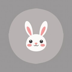 Obraz premium Cute cartoon rabbit head icon