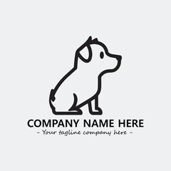 Dog illustration black and white for logo company vector image
