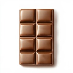 A smooth silky chocolate bar with a rich cocoa flavor, isolated white background, hyperrealism art style