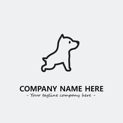 Dog illustration black and white for logo company vector image
