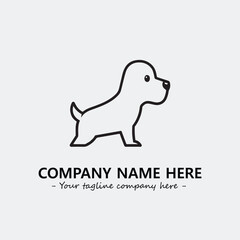 Dog illustration black and white for logo company vector image
