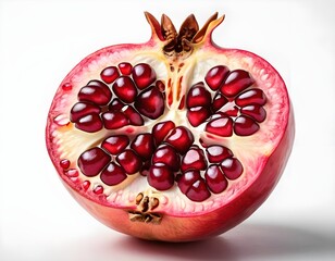 Pomegranate Half, Juicy Red Seeds