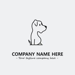 Dog illustration black and white for logo company vector image
