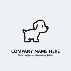 Dog illustration black and white for logo company vector image
