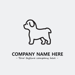 Dog illustration black and white for logo company vector image
