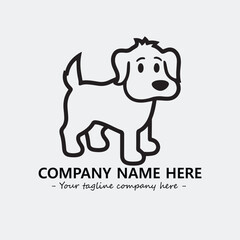 Dog illustration black and white for logo company vector image
