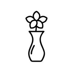 Minimalist Flower In Vase Outline Icon For Floral Design And Home Decor