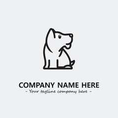 Dog illustration black and white for logo company vector image
