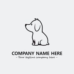 Dog illustration black and white for logo company vector image
