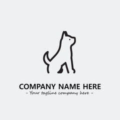 Dog illustration black and white for logo company vector image
