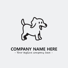 Dog illustration black and white for logo company vector image
