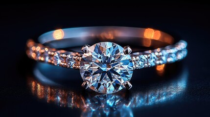 Sparkling diamond solitaire ring