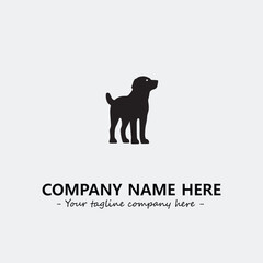Dog illustration black and white for logo company vector image
