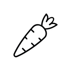 Carrot Outline Icon Isolated On White Background Vector Vegetable Illustration