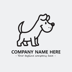 Dog illustration black and white for logo company vector image
