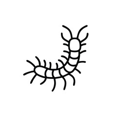 Minimalist Vector Illustration Of Centipede Insect With Clean Line Art Style