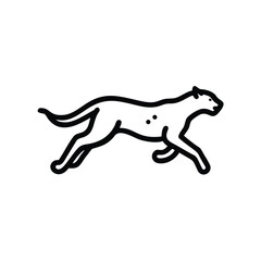 Running Cheetah Outline Vector Illustration Elegant Feline Predator Wildlife Symbol