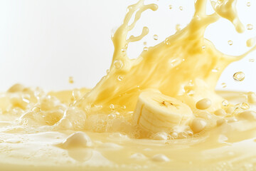 fresh milk splash with bananas 