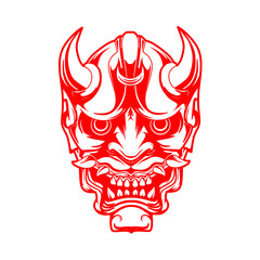 red devil head vector inking