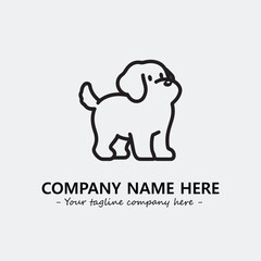 Obraz premium Dog illustration black and white for logo company vector image 