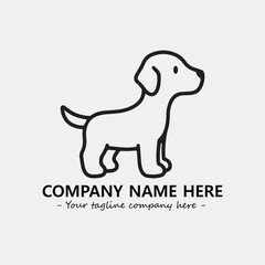 Dog illustration black and white for logo company vector image
