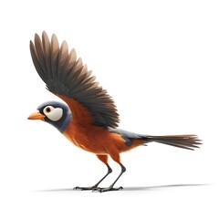 Naklejka premium Orange-breasted Bird Taking Flight