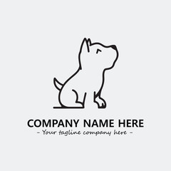 Dog illustration black and white for logo company vector image
