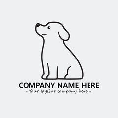 Dog illustration black and white for logo company vector image
