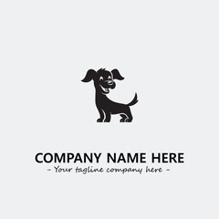 Dog illustration black and white for logo company vector image
