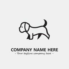 Dog illustration black and white for logo company vector image
