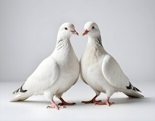 Two White Doves Facing Each Other