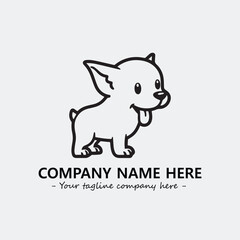 Dog illustration black and white for logo company vector image
