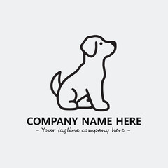 Dog illustration black and white for logo company vector image
