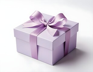 Obraz premium Lavender Gift Box with Purple Ribbon