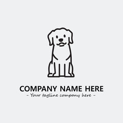 Dog illustration black and white for logo company vector image

