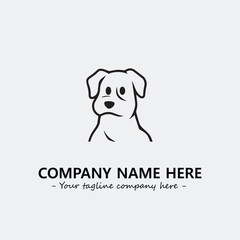 Dog illustration black and white for logo company vector image
