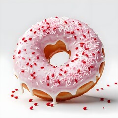 Fototapeta premium Pink Donut with Sprinkles