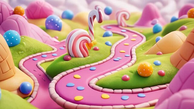 Whimsical Candy Land Adventure: A Journey Through Sweet Hills and Lollipop Paths