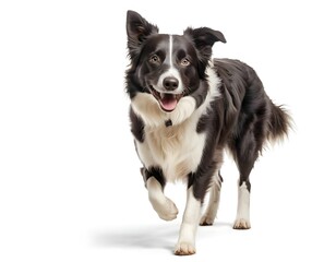Happy Border Collie Running Towards Camera