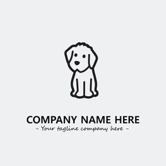 Dog illustration black and white for logo company vector image
