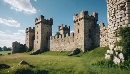 Ancient Castle Ruins on a Sunny Day