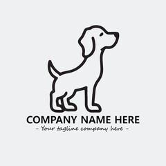 Dog illustration black and white for logo company vector image
