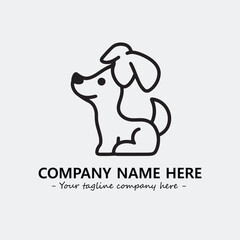 Dog illustration black and white for logo company vector image
