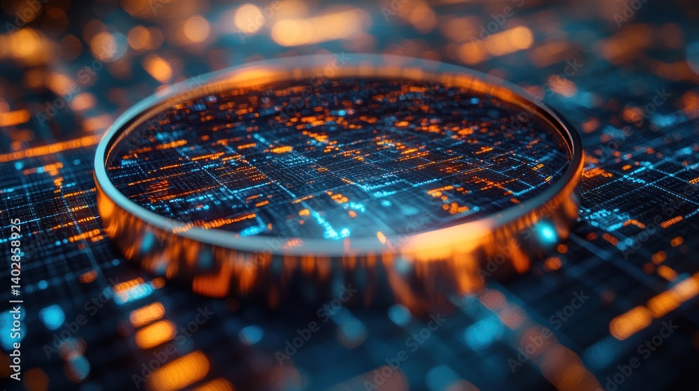 Poster digital circuitry: abstract representation of data processing and technological innovation
