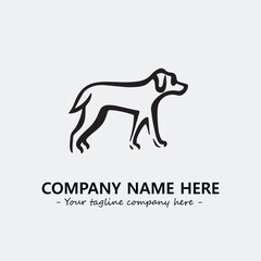 Dog illustration black and white for logo company vector image
