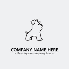 Dog illustration black and white for logo company vector image
