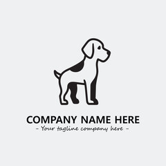 Dog illustration black and white for logo company vector image
