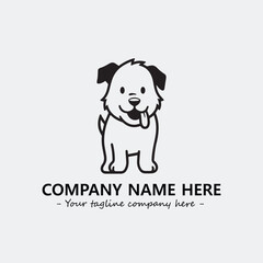 Dog illustration black and white for logo company vector image
