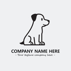 Dog illustration black and white for logo company vector image
